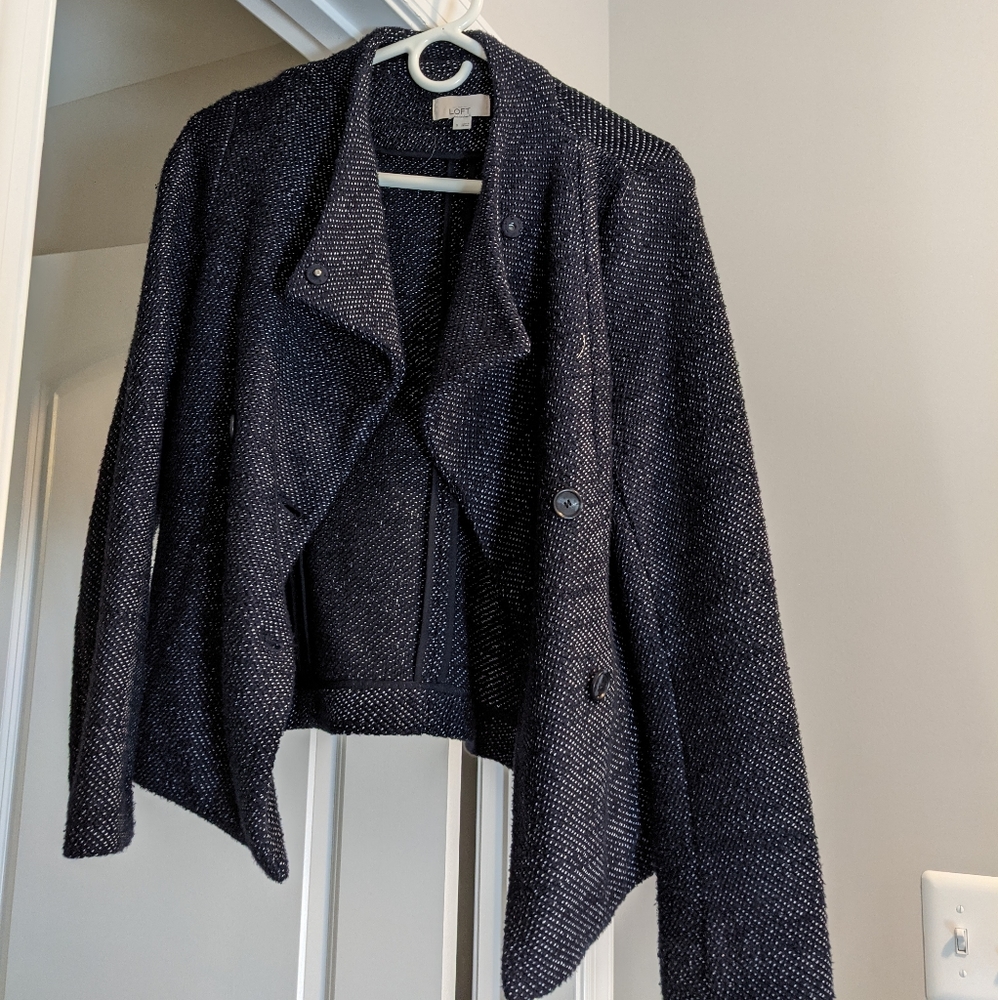 Loft blue tweed blazer